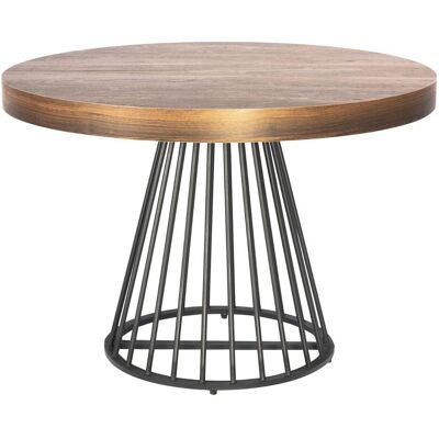 MENZZO Table Ronde Extensible Grivery Bois Noisette Pieds Noir - Publicité MENZZO Table Ronde Extensible Grivery Bois Noisette Pieds Noir - Publicité