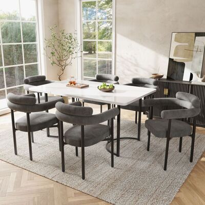 ACKERMAN 6 Chaises De Salle À Manger, Chaises Modernes Et Simples En Tissu Suédé Gris Foncé, Assises Annulaires Confortables, Adaptées Aux Salles À Manger, Salons Et Bureaux, Disponibles En Plusieurs Couleurs. Publicité ACKERMAN 6 Chaises De Salle À Manger, Chaises Modernes Et Simples En Tissu Suédé Gris Foncé, Assises Annulaires Confortables, Adaptées Aux Salles À Manger, Salons Et Bureaux, Disponibles En Plusieurs Couleurs. Publicité