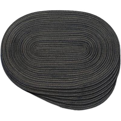 GRASSLIN Lot De 6 Sets De Table Ovales Tressés 30,5 X 45,7 Cm Pour Tables De Salle À Manger, Sets De Table Tissés Naturels Résistants À La Chaleur (ovale Noir)'ovale Noir L'Ovale Noir'l - Publicité GRASSLIN Lot De 6 Sets De Table Ovales Tressés 30,5 X 45,7 Cm Pour Tables De Salle À Manger, Sets De Table Tissés Naturels Résistants À La Chaleur (ovale Noir)'ovale Noir L'Ovale Noir'l - Publicité