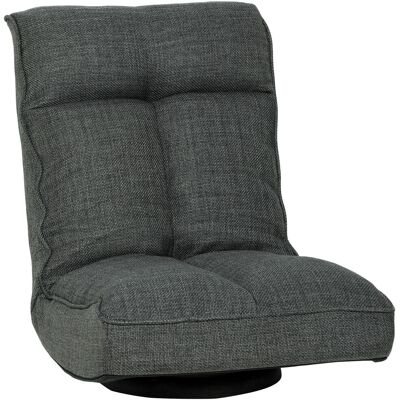 VOENCSU Fauteuil De Sol Pliable Pivotant À 360°, Chaise De Sol Rembourré Avec Dossier Réglable En 5 Positions, 58x107x79cm, Gris - Publicité VOENCSU Fauteuil De Sol Pliable Pivotant À 360°, Chaise De Sol Rembourré Avec Dossier Réglable En 5 Positions, 58x107x79cm, Gris - Publicité