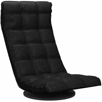 Maison Exclusive - Chaise Pivotante De Sol Noir Tissu - Publicité Maison Exclusive - Chaise Pivotante De Sol Noir Tissu - Publicité