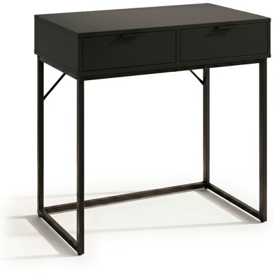 AKORD Table Console Style Loft Elano 2 Tiroirs 80 Cm Noir Pieds Noirs - Publicité AKORD Table Console Style Loft Elano 2 Tiroirs 80 Cm Noir Pieds Noirs - Publicité