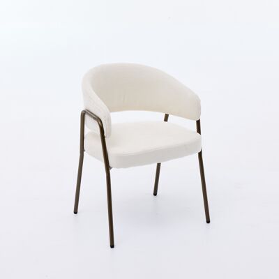 ARRIGONI Chaises De Salle À Manger Modernes En Chenille Avec Accoudoirs, Chaises D’appoint Rembourrées Avec Pieds En Métal Laiton Antique Pour Cuisine Et Salle À Manger, Lot Simple, Beige, Sw1876bg - Publicité ARRIGONI Chaises De Salle À Manger Modernes En Chenille Avec Accoudoirs, Chaises D’appoint Rembourrées Avec Pieds En Métal Laiton Antique Pour Cuisine Et Salle À Manger, Lot Simple, Beige, Sw1876bg - Publicité