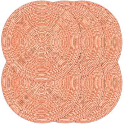 GRASSLIN Lot De 6 Sets De Table Ronds Tressés De 38,1 Cm Pour Tables De Salle À Manger, Tissés Naturels, Rustiques, Résistants À La Chaleur, Pour Thanksgiving (orange Clair, 6)'orange Clair 6 Pcs'orange Clair' - Publicité GRASSLIN Lot De 6 Sets De Table Ronds Tressés De 38,1 Cm Pour Tables De Salle À Manger, Tissés Naturels, Rustiques, Résistants À La Chaleur, Pour Thanksgiving (orange Clair, 6)'orange Clair 6 Pcs'orange Clair' - Publicité