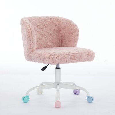 LEMONBEST Chaise De Bureau Fille En Fausse Fourrure Crème, Fauteuil Pivotant Réglable Avec Roulettes Silencieuses, Chambre/bureau -rose - Publicité LEMONBEST Chaise De Bureau Fille En Fausse Fourrure Crème, Fauteuil Pivotant Réglable Avec Roulettes Silencieuses, Chambre/bureau -rose - Publicité