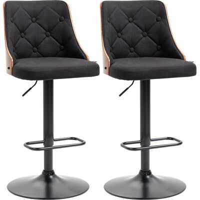 Generic Lot De 2 Tabourets De Bar Réglable En Hauteur Rotatif Sur 360° Avec Repose-pieds, Tissu Capitonné - Publicité Generic Lot De 2 Tabourets De Bar Réglable En Hauteur Rotatif Sur 360° Avec Repose-pieds, Tissu Capitonné - Publicité