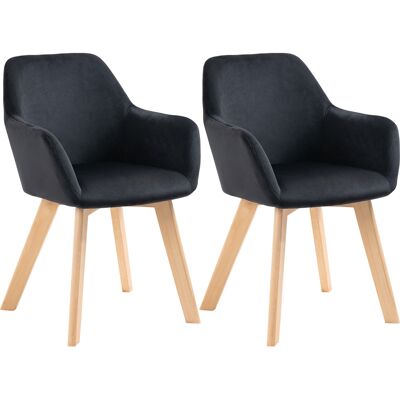 OEM Chaises De Salle À Manger, Lot De 2, Design Moderne, Aspect Velours, Bois D'Hévéa, 54 X 57 X 80 Cm, Noires - Publicité OEM Chaises De Salle À Manger, Lot De 2, Design Moderne, Aspect Velours, Bois D'Hévéa, 54 X 57 X 80 Cm, Noires - Publicité