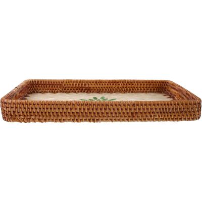 GRASSLIN Plateau De Service Tissé Pour Salle De Bain Coiffeuse Et Rangement De Table Design Bohème Avec Motif'-'- - Publicité GRASSLIN Plateau De Service Tissé Pour Salle De Bain Coiffeuse Et Rangement De Table Design Bohème Avec Motif'-'- - Publicité