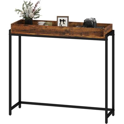 ARRIGONI Table Console Etroite Pour Entree Metal Et Bois Marron Rustique - Publicité ARRIGONI Table Console Etroite Pour Entree Metal Et Bois Marron Rustique - Publicité