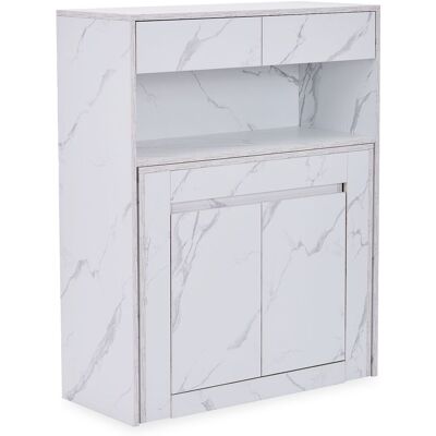 MENZZO Console Extensible Avec Rangement Fontano Effet Marbre Blanc - Publicité MENZZO Console Extensible Avec Rangement Fontano Effet Marbre Blanc - Publicité