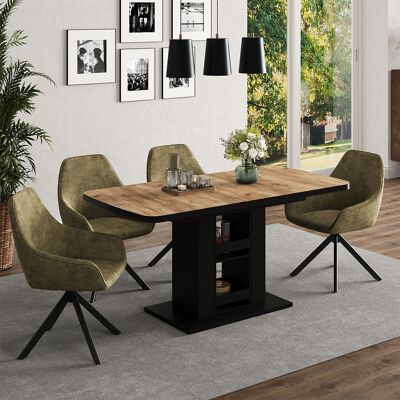 Table De Salle À Manger Fenaro, Chêne De Force Doré/noir, 120-160 X 80 Cm, Vicco - Publicité Table De Salle À Manger Fenaro, Chêne De Force Doré/noir, 120-160 X 80 Cm, Vicco - Publicité