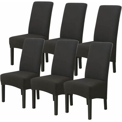 SANS MARQUE Housses De Chaises 6 Pièces Grand Taille Noir,housses Pour Chaises De Salle A Manger Universelle, Couverture Couvre De Chaise Salon Moderne Pour Mariage Reunion - Publicité SANS MARQUE Housses De Chaises 6 Pièces Grand Taille Noir,housses Pour Chaises De Salle A Manger Universelle, Couverture Couvre De Chaise Salon Moderne Pour Mariage Reunion - Publicité