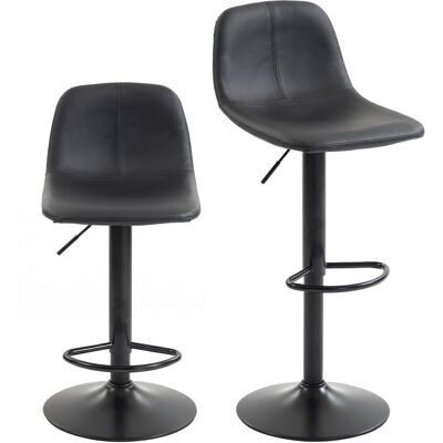Generic Lot De 2 Tabourets De Bar, Chaises De Bar Hauteur Réglable, Dossier Et Repose-pieds, Pivotant 360°, Pieds En Acier, Noir - Publicité Generic Lot De 2 Tabourets De Bar, Chaises De Bar Hauteur Réglable, Dossier Et Repose-pieds, Pivotant 360°, Pieds En Acier, Noir - Publicité