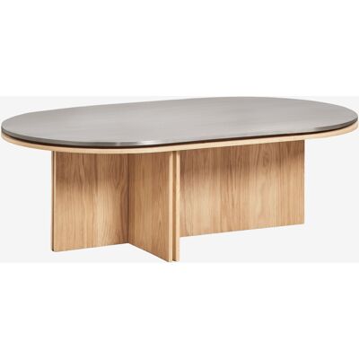 Table Basse Ovale 120x70 Cm En Placage Chêne Et Acier Inoxydable Lindina Sklum - Publicité Table Basse Ovale 120x70 Cm En Placage Chêne Et Acier Inoxydable Lindina Sklum - Publicité
