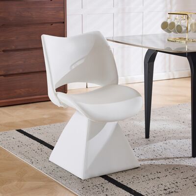 ARRIGONI Chaise Pivotante Confortable Blanche, Chaise À Dossier Haut Moderne En Similicuir, Idéale Pour Salle À Manger, Bureau À Domicile Et Salon - Publicité ARRIGONI Chaise Pivotante Confortable Blanche, Chaise À Dossier Haut Moderne En Similicuir, Idéale Pour Salle À Manger, Bureau À Domicile Et Salon - Publicité