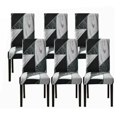 SANS MARQUE Lot De 6 Housses De Chaise De Salle À Manger Extensibles (noir Géométrique, Lot De 6), Housses De Chaise Universelles Lavables, Housses De Chaise Faciles À Nettoyer Pour La Décoration De Sal - Publicité SANS MARQUE Lot De 6 Housses De Chaise De Salle À Manger Extensibles (noir Géométrique, Lot De 6), Housses De Chaise Universelles Lavables, Housses De Chaise Faciles À Nettoyer Pour La Décoration De Sal - Publicité