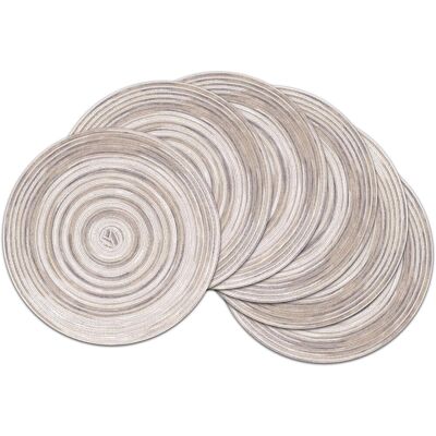 GRASSLIN Lot De 6 Set De Table, Rond, Coton Tressé, Lavable, Résistant Chaleur, Antidérapant, Salle À Manger - Publicité GRASSLIN Lot De 6 Set De Table, Rond, Coton Tressé, Lavable, Résistant Chaleur, Antidérapant, Salle À Manger - Publicité