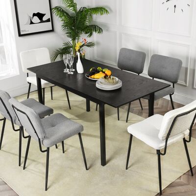 M&S Table Repas Extensible 120-160x80x75 Cm Décor Effet Bois Noir - Publicité M&S Table Repas Extensible 120-160x80x75 Cm Décor Effet Bois Noir - Publicité