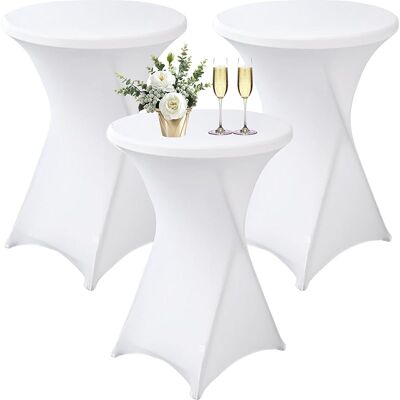 SANS MARQUE Lot De 3 Housse Mange Debout 80x110cm, Housse De Table Ronde Extensible, Blanc Housse Pour Table Haute, Élastiques Et Faciles D'Entretien Pour Cocktail Mariage Banquet Anniversaire Banquet Bartable - Publicité SANS MARQUE Lot De 3 Housse Mange Debout 80x110cm, Housse De Table Ronde Extensible, Blanc Housse Pour Table Haute, Élastiques Et Faciles D'Entretien Pour Cocktail Mariage Banquet Anniversaire Banquet Bartable - Publicité