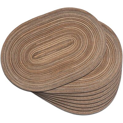 GRASSLIN Lot De 8 Sets De Table,ovale,tissé,polyester,résistant À La Chaleur,salle À Manger - Publicité GRASSLIN Lot De 8 Sets De Table,ovale,tissé,polyester,résistant À La Chaleur,salle À Manger - Publicité