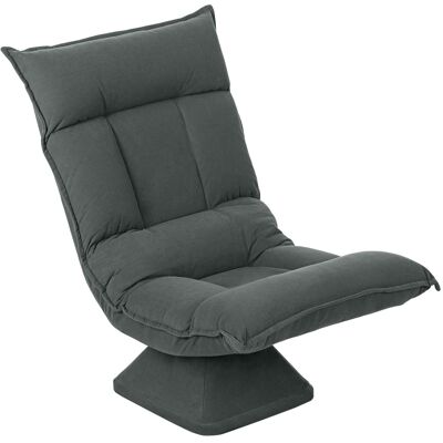 Chaise De Sol - Homcom - Pliable - Pivotante À 360° - Dossier Réglable 5 Positions - Velours - 70x62x95cm - Gris Foncé - Publicité Chaise De Sol - Homcom - Pliable - Pivotante À 360° - Dossier Réglable 5 Positions - Velours - 70x62x95cm - Gris Foncé - Publicité