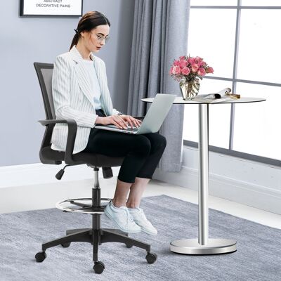 OEM Vinsetto Fauteuil De Bureau Chaise De Bureau Assise Haute Réglable Dim. 64l X 59l X 104-124h Cm Tabouret De Bureau Pivotant 360° Maille Respirante Noir - Publicité OEM Vinsetto Fauteuil De Bureau Chaise De Bureau Assise Haute Réglable Dim. 64l X 59l X 104-124h Cm Tabouret De Bureau Pivotant 360° Maille Respirante Noir - Publicité