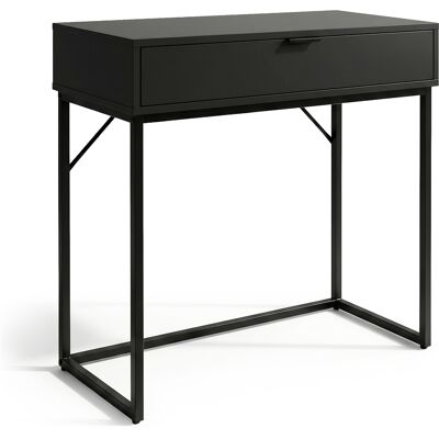 AKORD Table Console Style Loft Modena 1 Tiroir 80 Cm Noir Pieds Noirs - Publicité AKORD Table Console Style Loft Modena 1 Tiroir 80 Cm Noir Pieds Noirs - Publicité