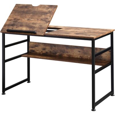 Generic Table À Dessin Inclinable Bureau Informatique Design Industriel - Plateau Relevable, Étagère - Panneaux Particules Aspect Vieux Bois Métal Noir - Publicité Generic Table À Dessin Inclinable Bureau Informatique Design Industriel - Plateau Relevable, Étagère - Panneaux Particules Aspect Vieux Bois Métal Noir - Publicité