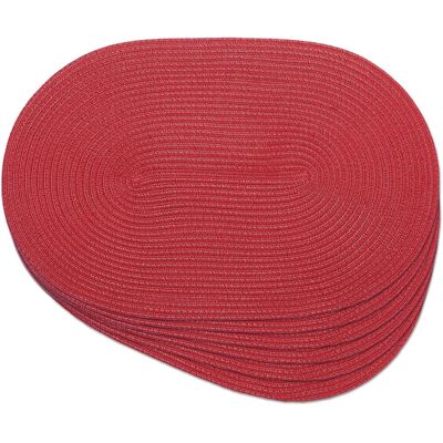 GRASSLIN Lot De 6 Sets De Table Ovales Tressés De 30,5 X 45,7 Cm Pour Tables De Salle À Manger, Tissage Naturel, Résistant À La Chaleur (rouge Ovale)'ovale Rouge L'Ovale Rouge'l - Publicité GRASSLIN Lot De 6 Sets De Table Ovales Tressés De 30,5 X 45,7 Cm Pour Tables De Salle À Manger, Tissage Naturel, Résistant À La Chaleur (rouge Ovale)'ovale Rouge L'Ovale Rouge'l - Publicité