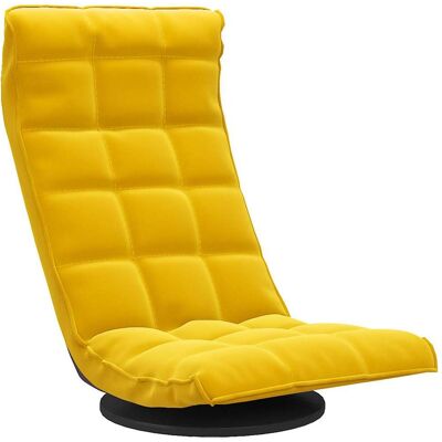 Maison Exclusive - Chaise De Sol Pivotante Jaune Velours - Publicité Maison Exclusive - Chaise De Sol Pivotante Jaune Velours - Publicité