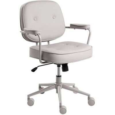 BELIANI Chaise De Bureau En Tissu Et Cuir Pu Structure En Métal Pivotante Inclinable Hauteur Réglable Grise Paramus - Publicité BELIANI Chaise De Bureau En Tissu Et Cuir Pu Structure En Métal Pivotante Inclinable Hauteur Réglable Grise Paramus - Publicité