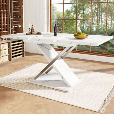 ACKERMAN Table De Salle À Manger Extensible (118-157×75cm), Table De Cuisine/salon, Table D'Appoint, Extensible De 118 À 157 Cm Grâce À Une Rallonge Intégrée, Table De Salle À Manger Avec Pieds Croisés - Publicité ACKERMAN Table De Salle À Manger Extensible (118-157×75cm), Table De Cuisine/salon, Table D'Appoint, Extensible De 118 À 157 Cm Grâce À Une Rallonge Intégrée, Table De Salle À Manger Avec Pieds Croisés - Publicité