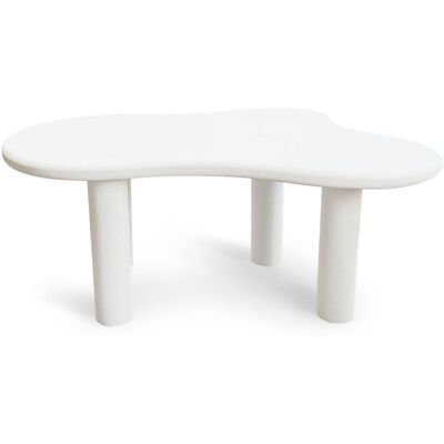 MENZZO Table À Manger Forme Nuage Asymétrique L180cm Valdo Blanc Minéral Texturé - Publicité MENZZO Table À Manger Forme Nuage Asymétrique L180cm Valdo Blanc Minéral Texturé - Publicité