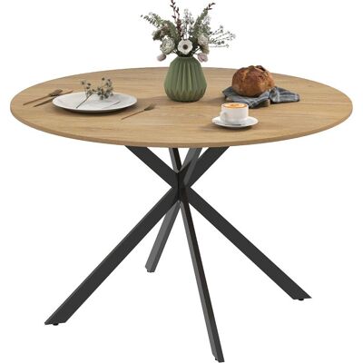 OEM Table De Salle À Manger Ronde Pour 4 Personnes, Ø120, Style Industriel, Pieds En Acier, Chêne, Idéale Pour La Salle À Manger, La Cuisine Ou Le Bureau. Publicité OEM Table De Salle À Manger Ronde Pour 4 Personnes, Ø120, Style Industriel, Pieds En Acier, Chêne, Idéale Pour La Salle À Manger, La Cuisine Ou Le Bureau. Publicité
