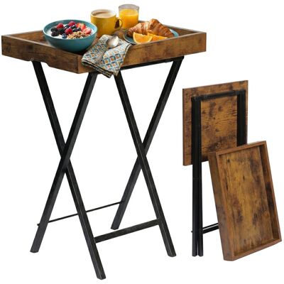 Table D'Appoint Relaxdays, Plateau Amovible Pliable, Hxlxp 70x48x36 Cm, Style Industriel, Marron/noir - Publicité Table D'Appoint Relaxdays, Plateau Amovible Pliable, Hxlxp 70x48x36 Cm, Style Industriel, Marron/noir - Publicité