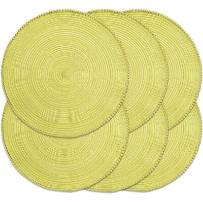 GRASSLIN Lot De 6 Sets De Table Ronds Tressés De 38,1 Cm Pour Tables De Salle À Manger, Tissés Naturels, Résistants À La Chaleur (b Jaune Vert)'b Jaune Vert 6 Pcs'b Jaune Vert'6 Pcs - Publicité GRASSLIN Lot De 6 Sets De Table Ronds Tressés De 38,1 Cm Pour Tables De Salle À Manger, Tissés Naturels, Résistants À La Chaleur (b Jaune Vert)'b Jaune Vert 6 Pcs'b Jaune Vert'6 Pcs - Publicité