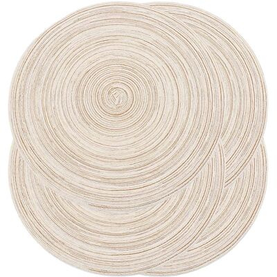 GRASSLIN Lot De 4 Sets De Table Ronds Tressés De 38,1 Cm Pour Tables De Salle À Manger, Sets De Table Tissés Naturels Résistants À La Chaleur (rond, Beige4)'rond Beige 4 4 Pcs'rond Beige 4'4 Pcs - Publicité GRASSLIN Lot De 4 Sets De Table Ronds Tressés De 38,1 Cm Pour Tables De Salle À Manger, Sets De Table Tissés Naturels Résistants À La Chaleur (rond, Beige4)'rond Beige 4 4 Pcs'rond Beige 4'4 Pcs - Publicité