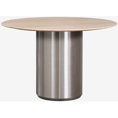 Table De Salle À Manger Ronde Ø120 Cm Luceida Sklum Travertine - Publicité Table De Salle À Manger Ronde Ø120 Cm Luceida Sklum Travertine - Publicité