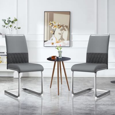 ACKERMAN Chaises De Salle À Manger Modernes, Lot De 2, Dossier En Similicuir Et Lin, Chaise D'Appoint Rembourrée À Dossier Haut, Design À Rayures Horizontales Pour Salle À Manger, Cuisine, Bureau, Grises - Publicité ACKERMAN Chaises De Salle À Manger Modernes, Lot De 2, Dossier En Similicuir Et Lin, Chaise D'Appoint Rembourrée À Dossier Haut, Design À Rayures Horizontales Pour Salle À Manger, Cuisine, Bureau, Grises - Publicité
