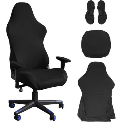 SANS MARQUE Housse De Chaise De Gaming - Housse De Chaise De Bureau - Noir - Extensible - Pour Chaise De Jeu D'Ordinateur, Style Racing - Noir - Publicité SANS MARQUE Housse De Chaise De Gaming - Housse De Chaise De Bureau - Noir - Extensible - Pour Chaise De Jeu D'Ordinateur, Style Racing - Noir - Publicité