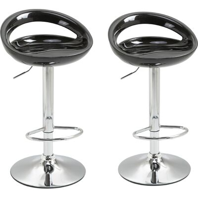 Generic Lot De 2 Tabourets De Bar Chaises De Bar Hauteur Réglable Dossier Et Repose-pieds Pivotant À 360° 46x41x76-96cm Noir - Publicité Generic Lot De 2 Tabourets De Bar Chaises De Bar Hauteur Réglable Dossier Et Repose-pieds Pivotant À 360° 46x41x76-96cm Noir - Publicité