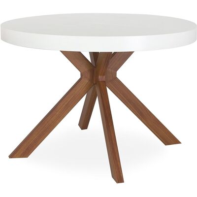 MENZZO Table Ronde Extensible Myriade Blanc - Publicité MENZZO Table Ronde Extensible Myriade Blanc - Publicité