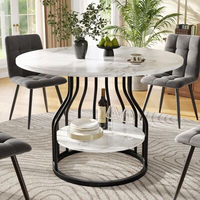 OEM Table Ronde (80×80×76 Cm), Idéale Pour La Salle À Manger Ou Le Salon. Plateau En Mdf Effet Marbre, Coloris Noir. Publicité OEM Table Ronde (80×80×76 Cm), Idéale Pour La Salle À Manger Ou Le Salon. Plateau En Mdf Effet Marbre, Coloris Noir. Publicité