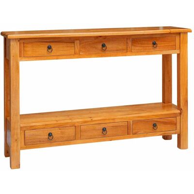 DESIGN IN Table Console,table D'Appoint,bout De Canapé,meuble D'Entrée Naturel 115 X 32 X 76 Cm Bois De Mahogany Massif - Publicité DESIGN IN Table Console,table D'Appoint,bout De Canapé,meuble D'Entrée Naturel 115 X 32 X 76 Cm Bois De Mahogany Massif - Publicité