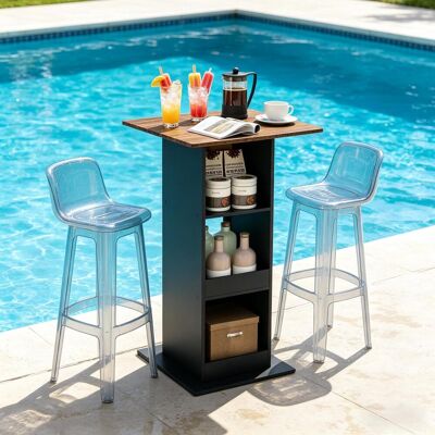 OEM Table Carré Haut Réglable En Hauteur, Table À Manger Moderne 2-en-1 (bar/repas), Idéale Pour Salon, Bureau Ou Chambre, Sans Pieds Apparents - Publicité OEM Table Carré Haut Réglable En Hauteur, Table À Manger Moderne 2-en-1 (bar/repas), Idéale Pour Salon, Bureau Ou Chambre, Sans Pieds Apparents - Publicité