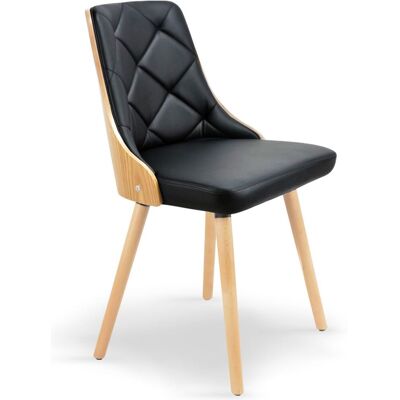 MENZZO Lot De 8 Chaises Scandinaves Lalix Chêne Clair Et Noir - Publicité MENZZO Lot De 8 Chaises Scandinaves Lalix Chêne Clair Et Noir - Publicité
