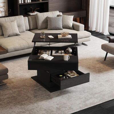 OEM Table Basse Géométrique 70 X 70 X 45 Cm, Plateau Pivotant À 360°, Table Basse Relevable Avec 1 Tiroir, Table De Salon Laquée Brillante Avec Rangement Dissimulé, Console, Table D'Appoint, Noire - Publicité OEM Table Basse Géométrique 70 X 70 X 45 Cm, Plateau Pivotant À 360°, Table Basse Relevable Avec 1 Tiroir, Table De Salon Laquée Brillante Avec Rangement Dissimulé, Console, Table D'Appoint, Noire - Publicité