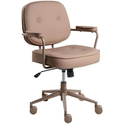 BELIANI Chaise De Bureau En Tissu Et Cuir Pu Structure En Métal Pivotante Inclinable Hauteur Réglable Marron Clair Paramus - Publicité BELIANI Chaise De Bureau En Tissu Et Cuir Pu Structure En Métal Pivotante Inclinable Hauteur Réglable Marron Clair Paramus - Publicité