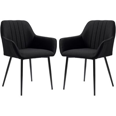 OEM Chaises De Salle À Manger Chaises De Visiteur Design Scandinave - Lot De 2 Chaises - Pieds Effilés Métal Noir - Publicité OEM Chaises De Salle À Manger Chaises De Visiteur Design Scandinave - Lot De 2 Chaises - Pieds Effilés Métal Noir - Publicité