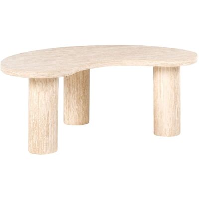 BELIANI Table Basse Moderne En Mdf Plateau Plaqué Effet Travertin Imitant La Pierre Beige Noma - Publicité BELIANI Table Basse Moderne En Mdf Plateau Plaqué Effet Travertin Imitant La Pierre Beige Noma - Publicité